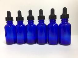 1 oz Cobalt Blue Glass Bottles with Glass Eye Dropper Pack o