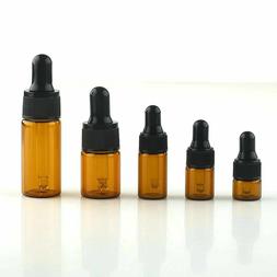 10x 1-10ml Amber Empty Glass Dropper Pipette Bottles Vials E