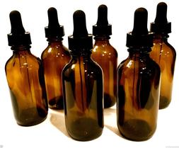 2oz Amber Glass Bottles for Essential Oils with Glass Eye Dr