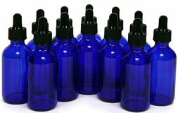 1oz Cobalt Blue Glass Bottles with Glass Eye Dropper Pack of