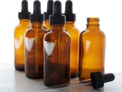 2oz Amber Glass Bottles 6 Pack of Chemistry Lab Vials Medici