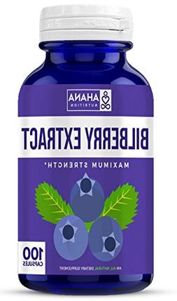 Ahana Nutrition Bilberry Extract - Natural Bilberry Suppleme