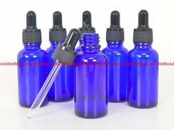 Blue Glass Bottles Eye Dropper For Essential Oil 1oz/ 30ml P