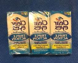 Clear Eyes CE071102 Triple Action Eye Drops, 15 mL, Exp. 10/
