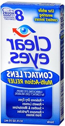 Clear Eyes Contact Lens Relief Eye Drops-0.5 oz, 2 pack