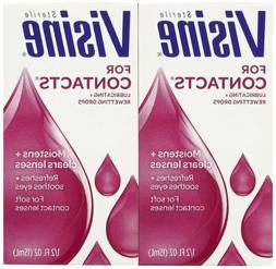 Visine For Contacts Lubircating & Rewetting Drops-0.5 oz, 2 