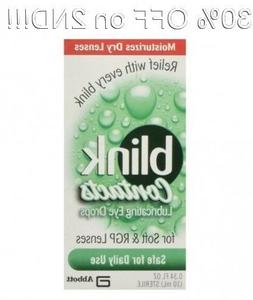Blink Contacts Lubricating Eye Drops, 0.34 Oz, Exp 02/2021, 
