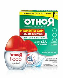 Rohto Cool Max Maximum Redness Relief Cooling Eye Drops, 0.4