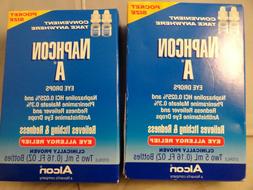 Naphcon A Eye Drops, two 5ml bottles each  exp 3-2021