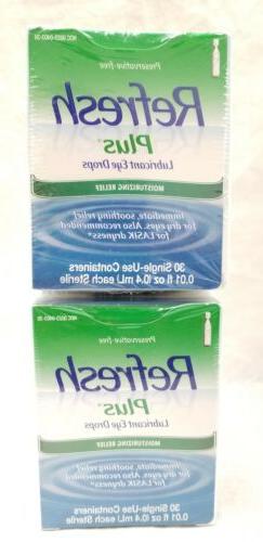 Refresh Plus Lubricant Eye Drops, 30 Single-Use Containers, 