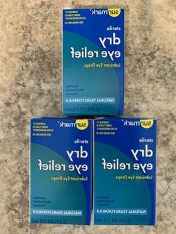 Lot of 3 - Sunmark Dry Eye Relief Lubricant Eye Drops, 1/2 o