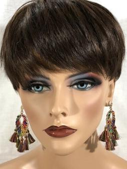 New Bohemian Gold Multi Color Treads Fringe Dangle Hook Earr