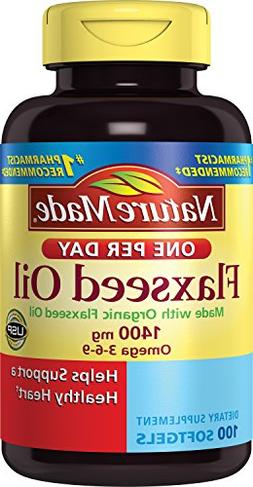 Nature Made Organic Flaxseed Oil 1400 mg Omega 3-6-9 Softgel