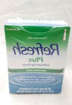Refresh Plus Lubricant Eye Drops, 30 Single-Use Containers, 