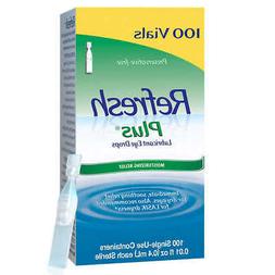 Refresh Plus Lubricant Eye Drops, 100 Single Use Containers,