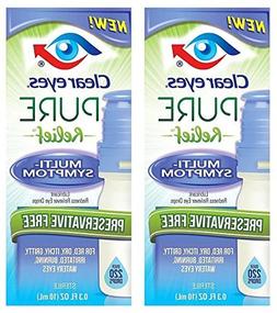 Clear Eyes Pure Relief Multi-Symptom Eye Drops, 0.34 Fl Oz b