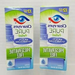 4 CLEAR EYES PURE RELIEF MULTI-SYMPTOM 0.3 FL OZ EA EXP 10/1