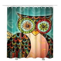 BVHDLHS Shower Curtain Owl Bathroom Curtains Painting Cute O