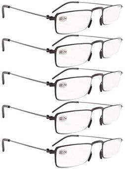 Eyekepper 5-Pack Thin Stamped Metal Frame Half-eye Style Rea