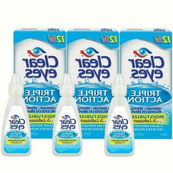 Clear Eyes Triple Action Lubricant/Redness Relief Eye Drops,